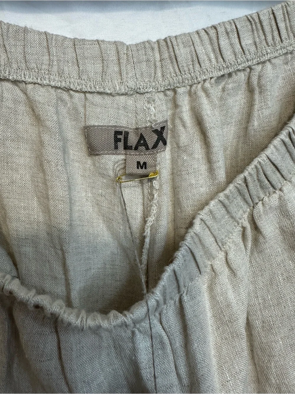 Flax Men's Casual Linen-Blend Chinos in Light Beige